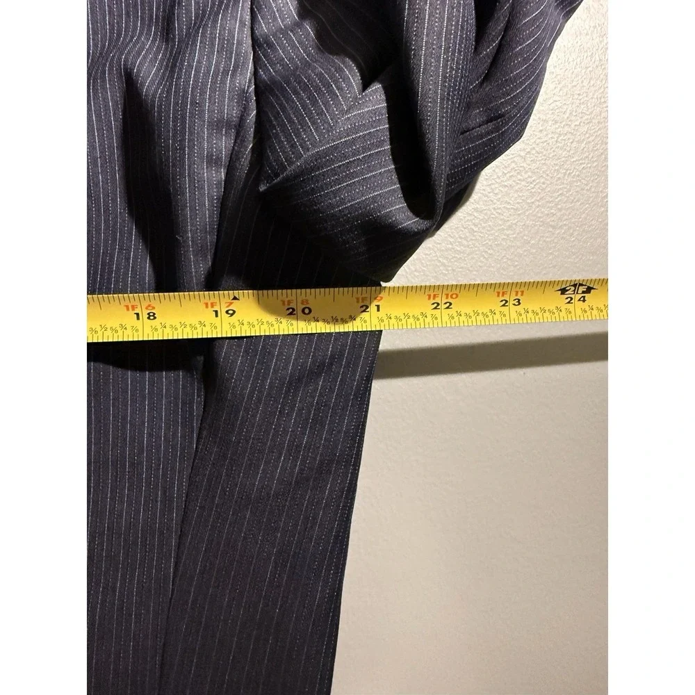 Loro Piana Fabric Men's Navy Pinstripe Blazer‎ Sport Coat 40L Wool Cremieux